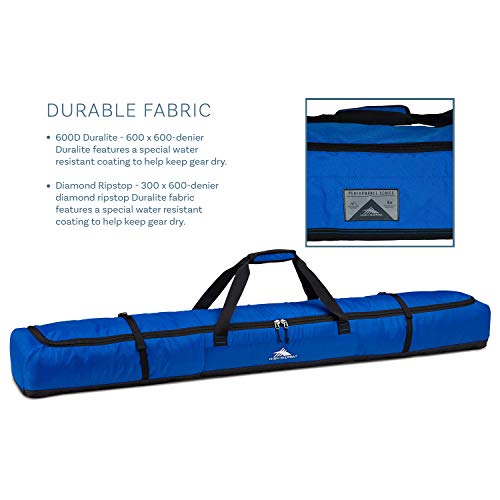 High Sierra Padded Ski Bag for Single Pair of Skis, Vivid Blue/Black, Up to 6 Feet - Thumbnail 5
