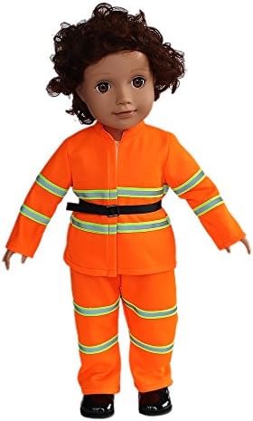 FARVISION GIRL 18 inch Doll Clothes,Baby Boys Girls Fireman Firefighter Clothes Outfit Fits 18" American Girl Doll &amp; Boy Doll, Madame Alexander, Our Generation, or other 18'' Doll