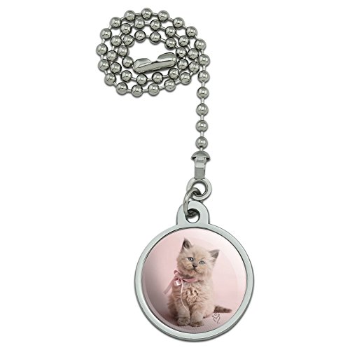 Graphics and More Miradoll Ragdoll Cat Kitten Pink Ribbon Bow Ceiling Fan and Light Pull Chain