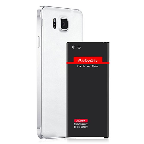 Galaxy Alpha Battery, Acevan 2000 mAh Li-ion Replacement Battery for Samsung Galaxy Alpha,G850F, G8508S, G8509V [ 3 Years Warranty ]
