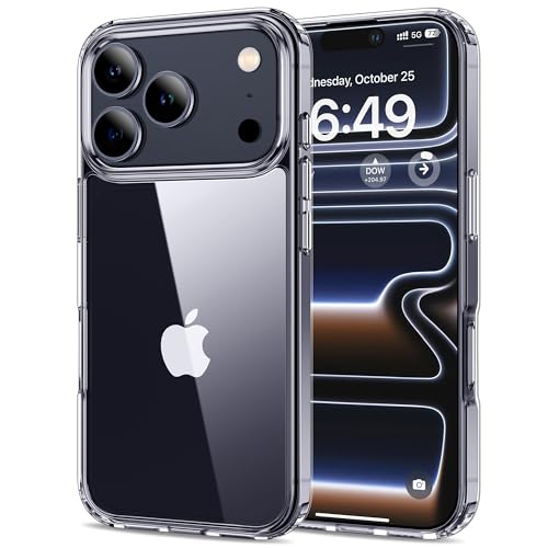 HOOMIL Case for iPhone 17 Pro 6.3 Inch, Anti-Yellowing Transparent Phone Case, Shockproof Protective Cover - Crystal Clear