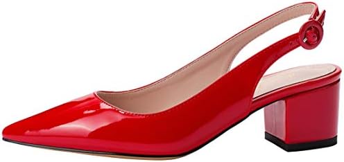 ladies red slingback shoes