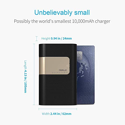 iWALK 10000mAh Ultra Compact Portable Charger with Built in Cables, USB C Power Bank 18W Power Delivery & QC3.0 External Battery Pack Compatible with iPhone Xs max X 8 7 6 5s, Samsung S9/S8 and More - Thumbnail 3