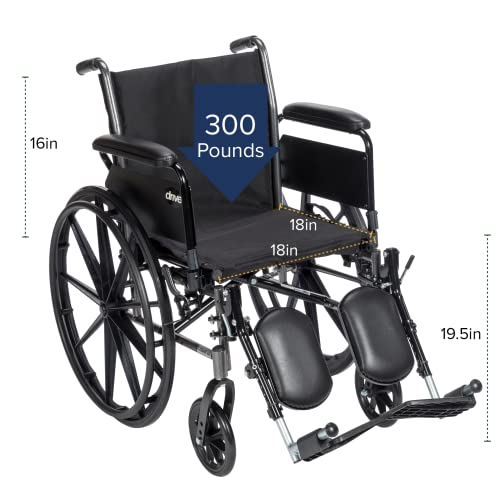Drive Medical K318DFAELR Cruiser III Lightweight Folding Wheelchair