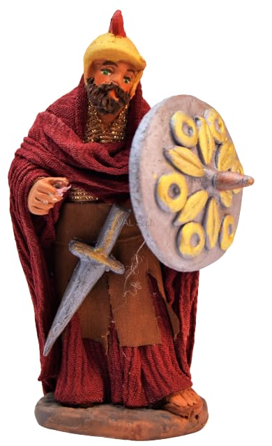Holyhome Roman Soldier for 10 cm (3.93 Inch) Nativity Scene 1:20 Scale - Neapolitan Nativity in Dressed Terracotta, Handmade and Hand-Painted, Made in Italy