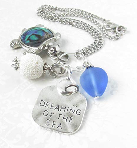 Rear View Mirror Charm Car Accessories Rearview Car Charm, Turtle Car Charm, Sea Glass Car Charm Essential Oil Diffuser - Thumbnail 3
