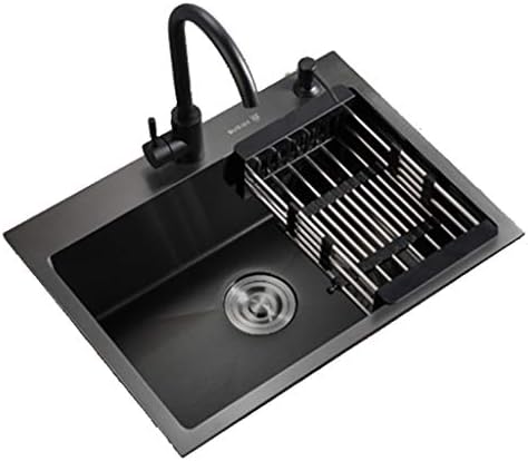 黒のナノシンクシングルタンク 304ステンレス鋼シンク ベルファストシンク ステンレスシンクシングルタンク ナノブラック手作りシンクシングルタンク Color Black Size 68 45cm Distribuidoravalmor Com