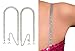 PIN STRAPS - Four Row Silver Rhinestone Replacement Bra Straps, (w/Pin Latch Hook), Crystal Dress Strap, 2