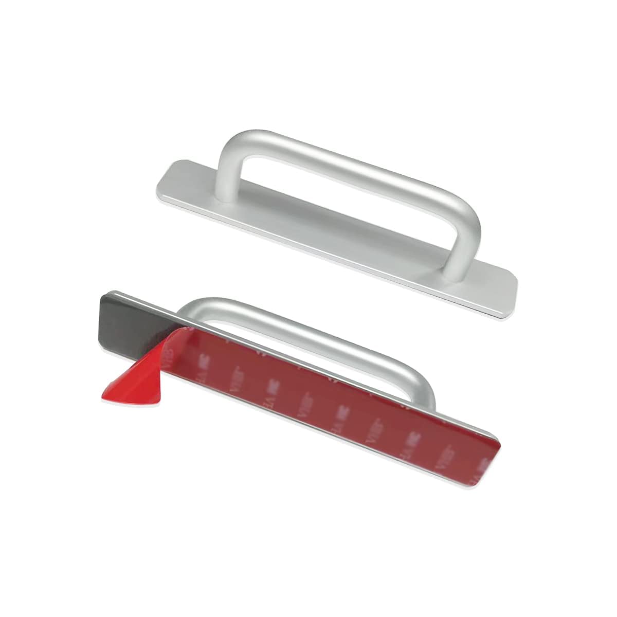 CcHhyyt Self-Stick Instant Kitchen Cabinet Bathroom Drawer Closet Door Handle Pulls 2pcs/Set (106 mm, Silver)