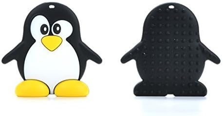 MamaLuna Silicone Penguin Teether - Baby Teether Gum Massager. BPA, Lead and Phthalate Free