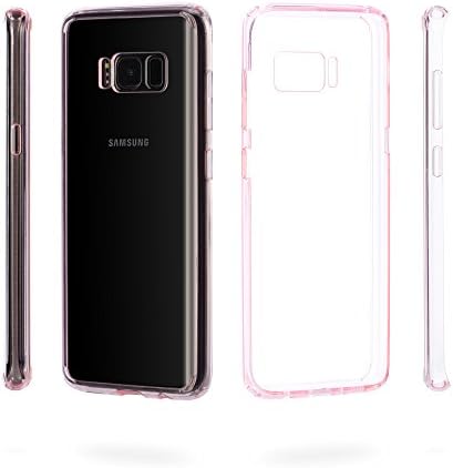 Galaxy S8 Case[Crystal Clear]No Bulkiness Soft Case,Four Side Strong Protection,Translucent TPU Clear Cover,Exact Fit,Premium semi-transparent for Samsung Galaxy S8 2017(Clear&amp;Pink)