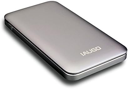 Built in LIGHTNING IN Port IAUGO A8 Metal Power Bank 10000mAh portable battery&Dual Input External Battery Pack Built in Lightning In Ports+Travel Pouch+USB LED Light for iPhone,Samsung,iPad(Gray)