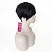 HOTKIS Human Hair Short Black Wig With Bangs Short Human Hair Wigs For Women Short Black Straight Wigs (Long Bangs-1b#)