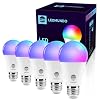 Smart WiFi LED Light Bulbs, 100W Equivalent – 2700K-6500K – 10W Bulb – RGBCW A19 LED Bulb E26 Base – 1100LM – WiFi Light…