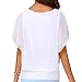 Neineiwu Women's Loose Casual Short Sleeve Chiffon Top T-Shirt Blouse