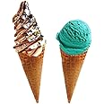 AussieBlends Waffle Ice Cream Cones Bulk For Soft Serve, Gelato, and Scooped Ice Cream, Waffle Cones Bulk, Vegan Natural Cone Flavor in Regular Size, 312 Count (Natural, Regular)