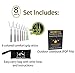 Marshmallow Roasting Sticks Extra Long - 6 Color And 2 Glow In The Dark S'more Sticks For Fire Pit - Telescoping Set of 8