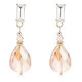 D EXCEED Light Peach Pearshape Bead Crystal Pierced Stud Earrings for Women