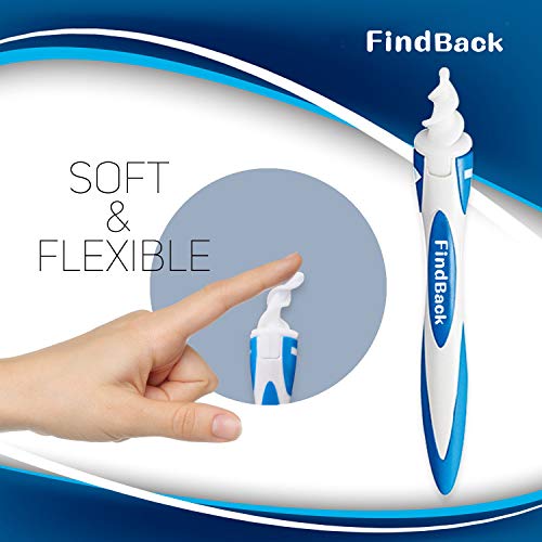 Ear Cleaner Earwax Removal Kit Smart Ear Swab with Soft Spiral Cleaner, Ear Care Kit with 16 Replacement Tips (White)