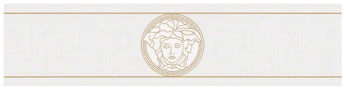 Luxury Wallpaper Versace 3 Non-Woven Wallpaper 5.00 m x 0.13 m Gold White Made in Germany 935223 93522-3