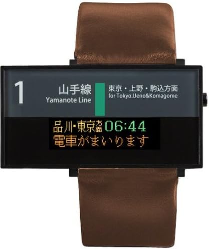 Amazon シーホープ Seahope 腕時計 山手線電光掲示板ウォッチ 品川バージョン ブラウン レザーバンド 品川brl メンズ メンズ腕時計 腕時計 通販