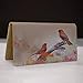 Tranquil Birds Personal Leather Checkbook Cover for Top Tear Personal Checks