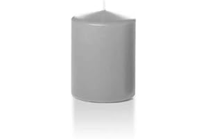 yummi 2.25" x 3" Light Gray Slim Round Pillar Candles - 4 per Pack