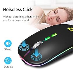 LED Wireless Mouse Rechargeable Slim Silent Mouse
