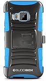 HTC One M9 Case, BUDDIBOX [HSeries] Heavy Duty Swivel Belt Clip Holster with Kickstand Maximal Protection Case for HTC One M9, (Blue)