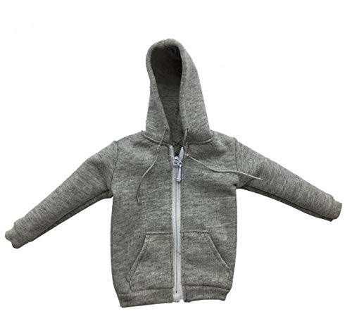 Studio one 1/6 Scale Men Gray Zip Up Hoodie Sweatshirt for 12 Inch Action Figures Models Doll