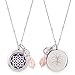 1 Silver Dreamcatcher Essential Oil Diffuser Necklace - Aromatherapy Jewelry - Hypoallergenic 316L Surgical Grade Stainless Steel, 20.8” Chain + 9 Washable Insert Pads + Charms