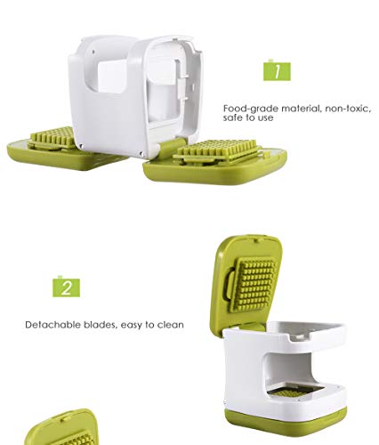 3-in-1 Garlic Cube Garlic Press - Innovative, Slicer, Chopper, Crusher and Dicer, Dual-purpose Garlic Crusher Ginger Slicer with Storage Box, Mini Garlic Chopper Mincer with Stainless Steel Blade - Thumbnail 5