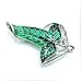 Hittime Lord of The Rings Green Leaf Elven Pin Brooch Pendant With Chain Necklace