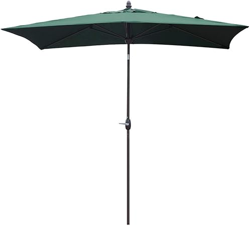 Amazon Com Sorara Rectangular Patio Umbrella Outdoor Market Table Umbrella With Push Button Tilt Crank Umbrella Cover 6 5 X 10 Ft Green Garden Outdoor