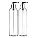MoYo Natural Labs 8 oz Pump Dispenser, Empty Soap and Lotion Bottles with Locking Cap, BPA Free PET Plastic Containers for Essential Oils/Liquids (2 Pack, Clear)