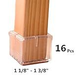 Bloss Furniture Cups Chair Leg Floor Protectors Square, Silicone Chair Leg Caps, Chair Tips to Prevent Scratches The Floors, 16 Pack Square Length 1-1/4 to 1-9/20 Inches(3.2-3.7cm)