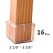 Bloss Chair Leg Caps Silicone Chair Leg Feet Wood Floor Protectors Set, Felt Pads, Square 1-1/8 to 1-3/8 Inchs (Clear 16 Pack)