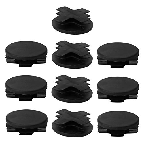 uxcell 10pcs 1 1/4" Dia 32mm OD Plastic Round Tube Insert Rib Pipe Cover Black Floor Furniture Leg Protector, Fit for 1.14"-1.22" Inner Dia
