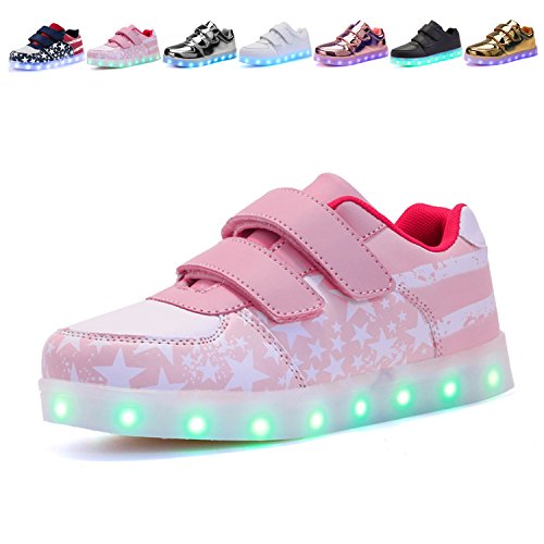 pink stars printed led shoes