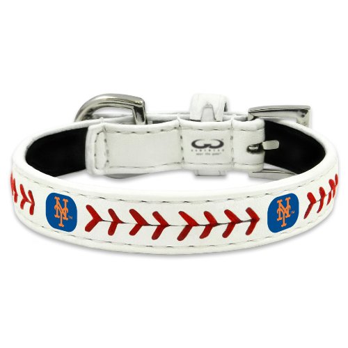 MLB New York Mets Classic Leather Baseball Dog Collar (Toy) - Thumbnail 3