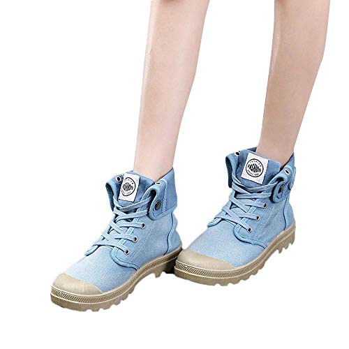 Women Ankle Boots,Sunyastor Palladium Style Fashion High-top Military Ankle Shoes Casual Low Heel Shoes Ankle Booties