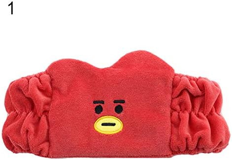beiguoxu Exquisite Beautiful Convenient Eye-catching Kpop BTS BT21 Chimmy Tata Cooky Elastic Hairband Wash Makeup Cleansing Headband - 1#