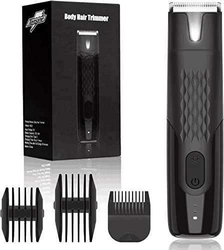 Electric Trimmer for Men, Tensine Ball & Groin Hair Trimmer, Pubic Hair Trimmer for Men, Replaceable Ceramic Blade Heads, IPX7 Waterproof Wet/Dry Men Grooming Kit, 90 Minute Battery Life