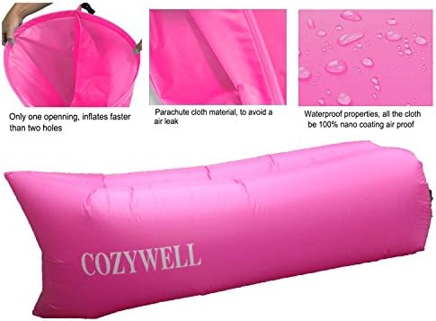 New Generation Inflatable Lounger One Opening - Easy Inflate In Seconds Air Hammock Sofa - Lightweight Portable Design - Indoor & Outdoor Relaxation