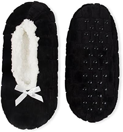 Fuzzy Babba 1-Pair Womens No-Slip Honeycomb Super Soft Slipper Socks (S/M, Black)