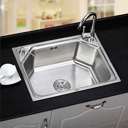 シンク ワークステーション24インチトップマウントシングルボウルステンレスキッチンシンクの蛇口コンボ 配管