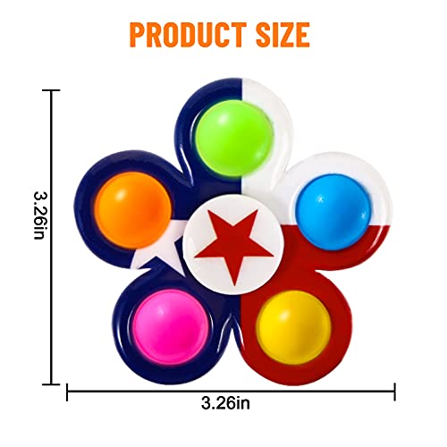 Fidget Spinners 7 Pack, Tie Dye Popper Small Fidget Toys Bulk Present