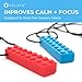 Sensory Chew Necklace for Boys & Girls + Chewelry Chewy Pencil Toppers Combo (6-Pack) - Kids Chewable Chewlery for ADHD + Chewing - Chewy Necklace Sensory Tool - Solace Chew Brick