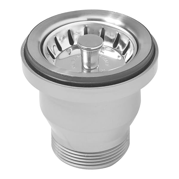 Schläfer 3439715 | Drain 70 mm for Kitchen Sink, Bathroom Sink, Sink Without Overflow Hole, Compatible with 1 1/2 Siphon, Sink Diam 60mm, Stainless Steel Basket Plug