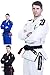 Vector Men's BJJ Gi with Bonus White Belt Ripstop Pants for Brazilian Jiu Jitsu (1, White)